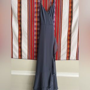 Lulu’s Granite Blue Lace-Up High-Low Dress | Size Small |